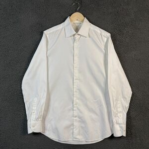 Suitsupply Dress Shirt Mens 16 White Slim Fit Traveller Spread Collar Formal